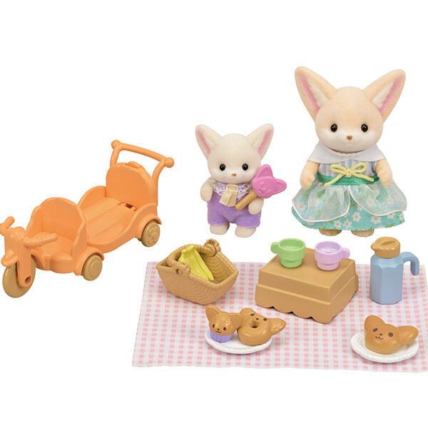CC2071 Calico Critters Sunny Picnic Set - Fennec Fox sister and Baby