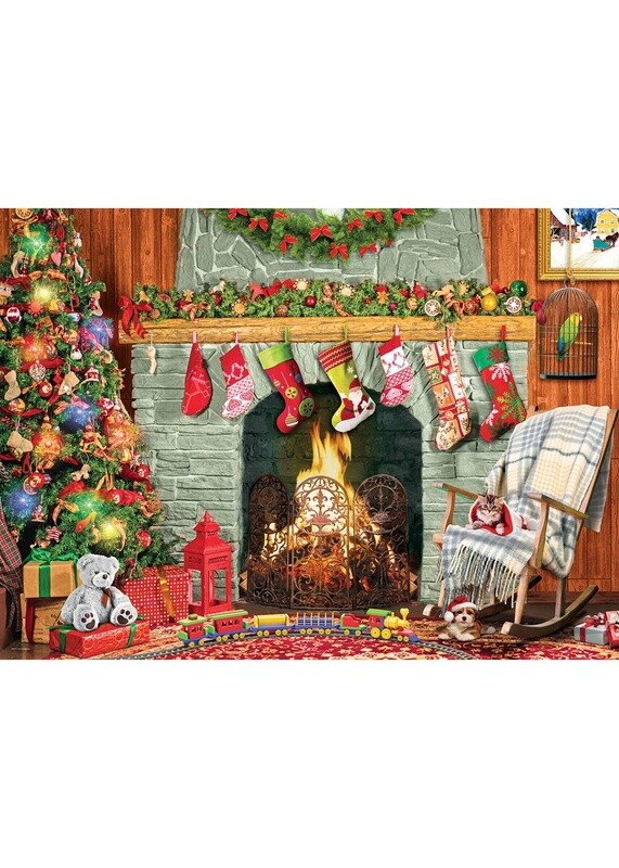 8500-5502 Christmas by the Fireplace