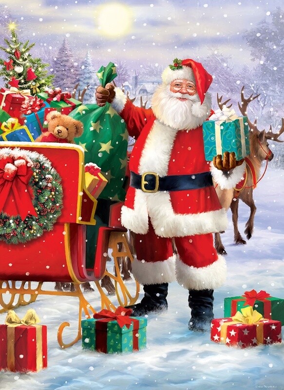 6000-5639 Santa with Sled by Simon Treadwell