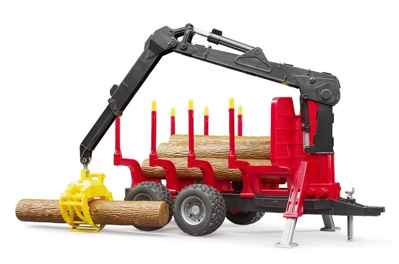 02252 Forestry trailer with crane  grapple and 4 logs