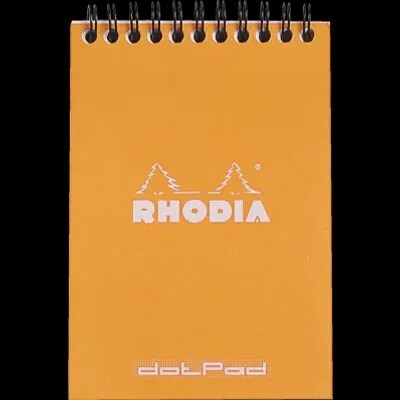 13503 RHODIA HEAD PAD WIREBOUND  DOT 4x5.75 ORANGE