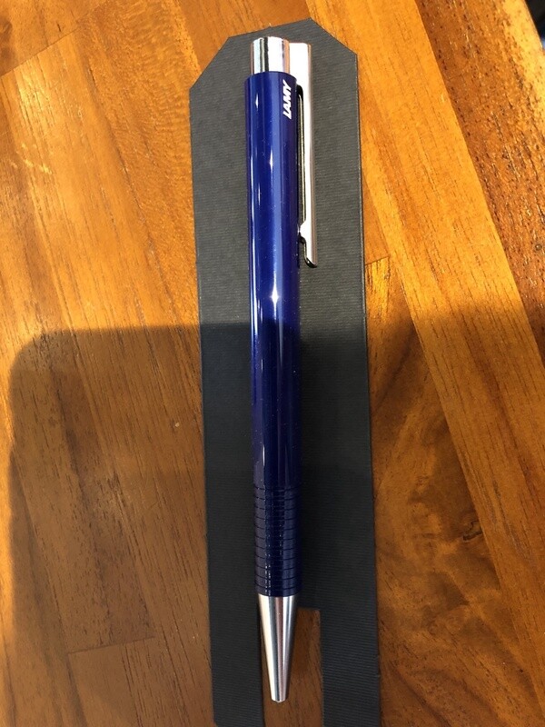 BP LOGO PLASTIC BLUE W/STEEL TRIM (L204M+BL)