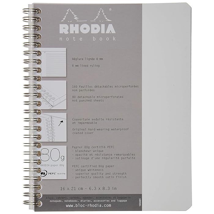 Rhodia wirebook Notebook lined6.3x8.3 white