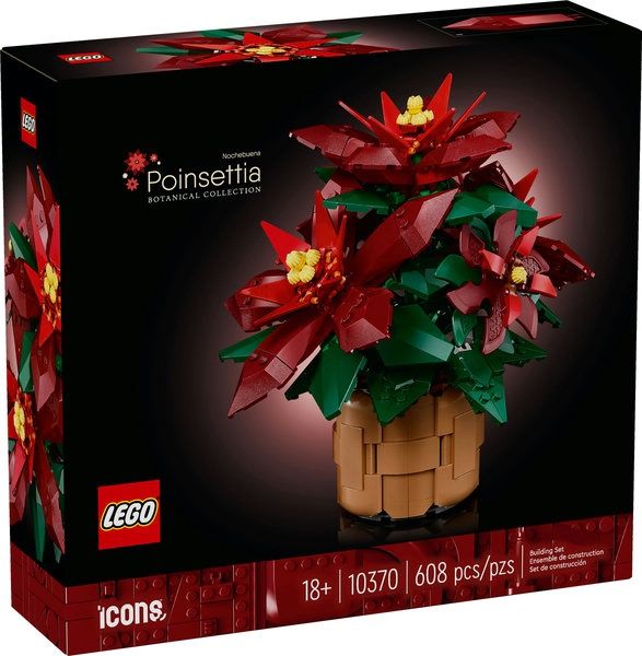 10370 Icons Poinsettia Plant Decor Building Set CS PK 3