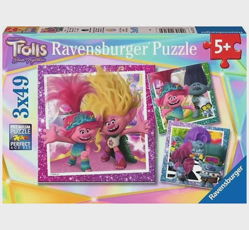 05713 Trolls Band Together 3x49 pc Puzzles