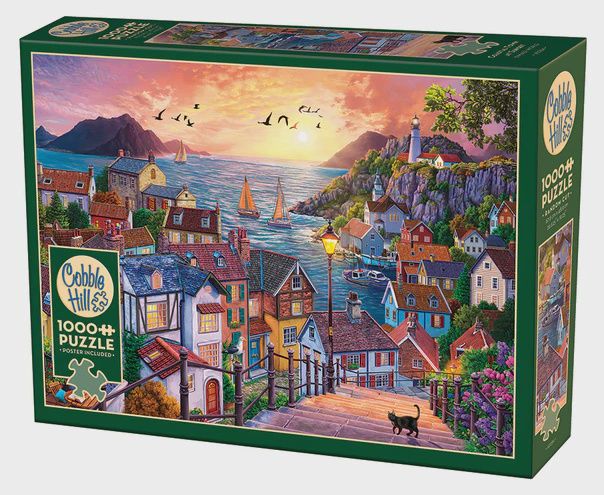 40284 Coastal Town at Sunset