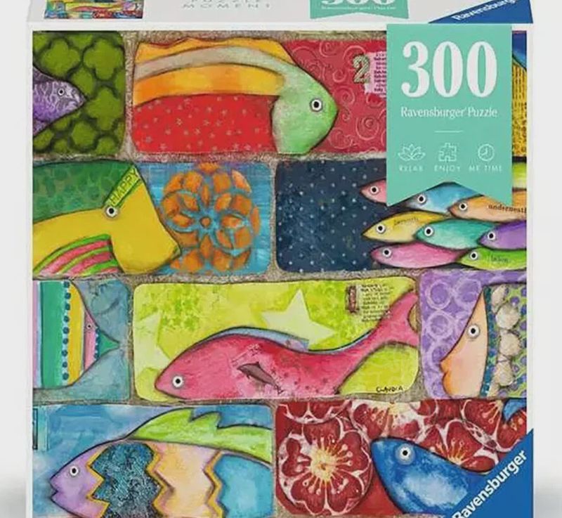 12001328 Puzzle Moments: Splashy Fish Tiles 300 Pc Puzzle