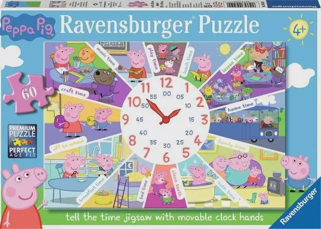 09510 Peppa Pig Tell the Time 60 Pc Puzzle
