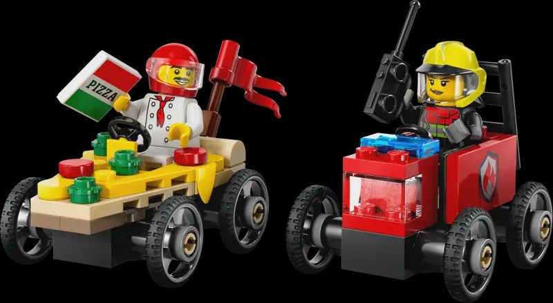 60458 Pizza vs. Fire Truck Race Car Pack CS PK 5