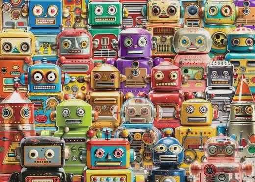 12001331 Retro Robots 500 Pc Puzzle LF