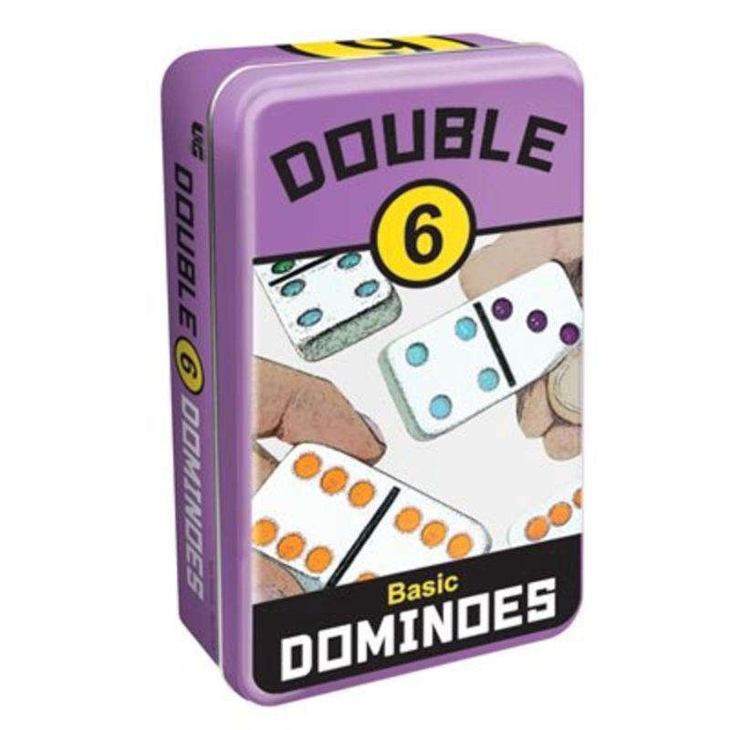 UN55401 DOMINOES - BASIC - DOUBLE 6 - COLOR - TIN