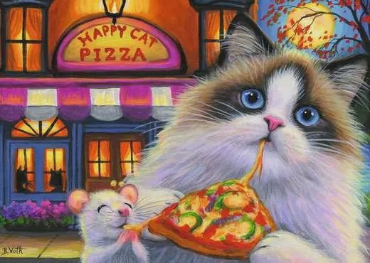 12004060 Happy Cat Pizza 35 Pc Puzzle