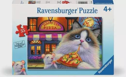 12004060 Happy Cat Pizza 35 Pc Puzzle
