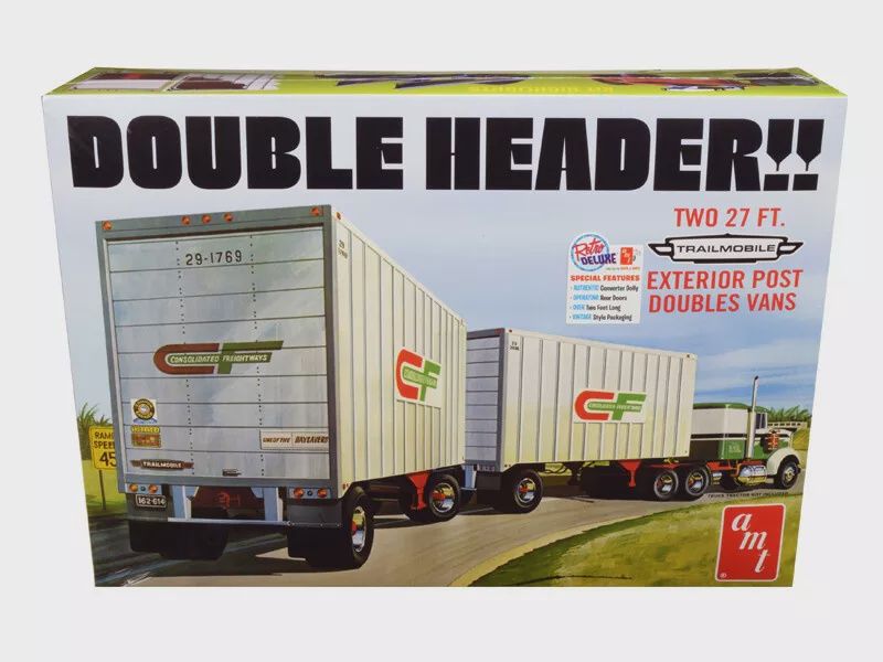 AMT1132 1:25 Double Header Tandem Van Trailers