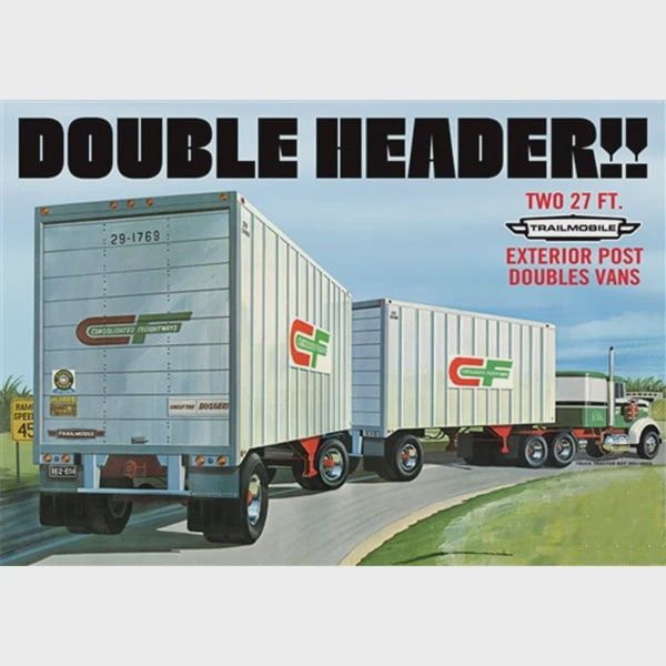 AMT1132 1:25 Double Header Tandem Van Trailers