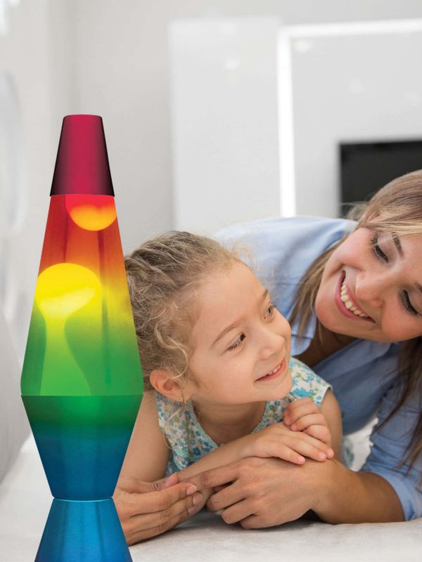 21790401US 14.5” LAVA Lamp Rainbow – White/Clear/Tricolor