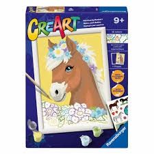 25938  CreArt: Horse with Flowers 18x24cm