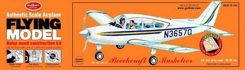 GUL0308 BEECHCRAFT MUSKETEER (20&#39;&#39; LASER CUT)