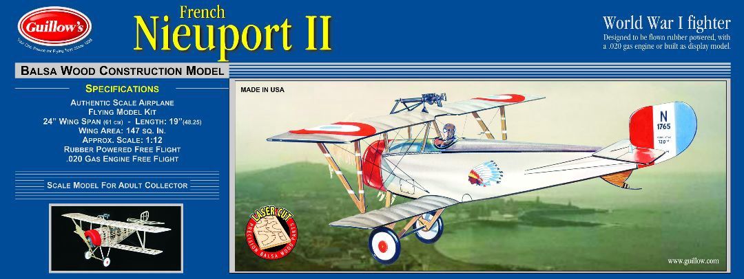 GUL0203 FRENCH NIEUPORT 11 BI-PLANE(24&#39;&#39;LASER CUT)