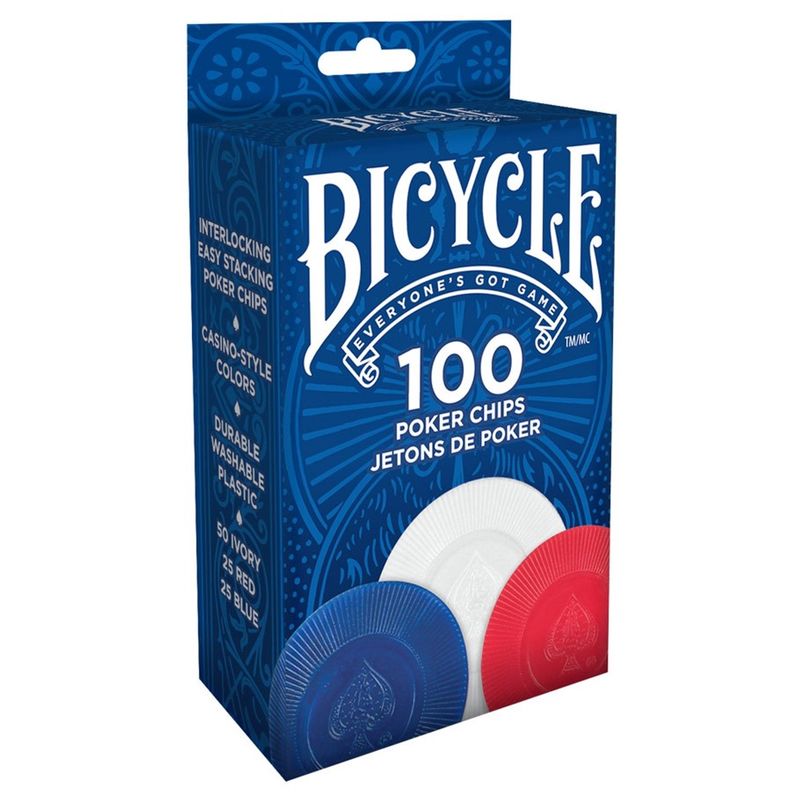 US130011919 BICYCLE - 2g 100 COUNT - PLASTIC POKER CHIPS