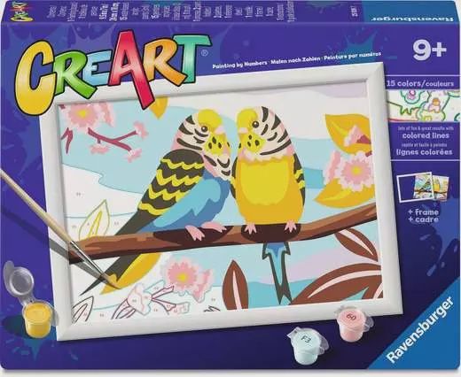 25939 CreArt: Lovely Budgies 18x24cm