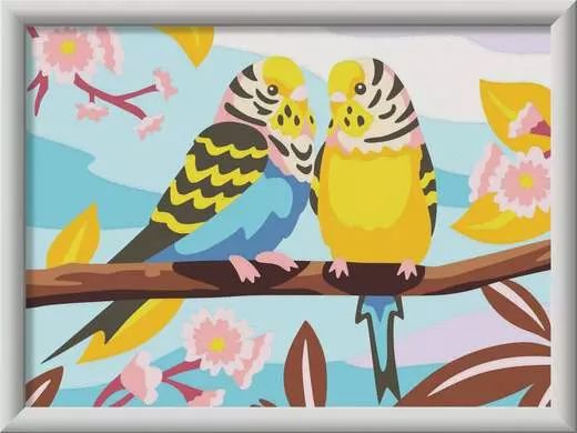 25939 CreArt: Lovely Budgies 18x24cm