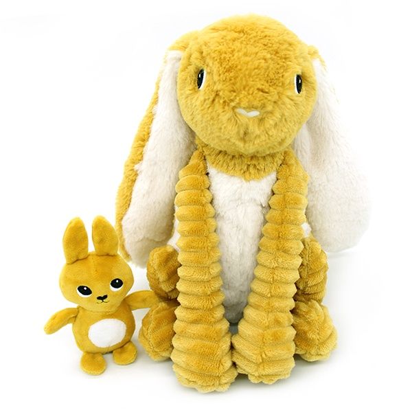 5-74005 Toudou rabbit mom and her baby / Mustard