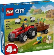 60461 Red Farm Tractor with Trailer &amp; Sheep CS PK 8