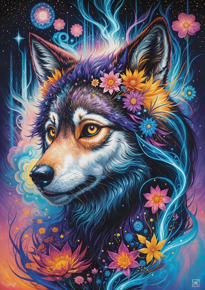E-2164 Magical Wolf Portrait