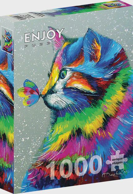 E-1781 Bright Cat and Butterfly