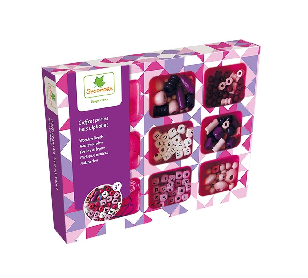 824CRE3267 Wooden beads - Alphabet