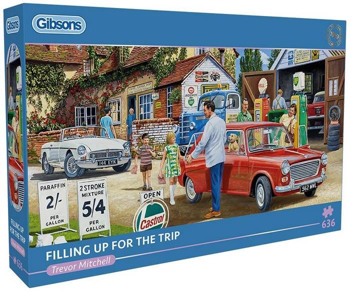 GIBG4064 Puzzle - 636 pcs - Panoramic Collection: Fillling Up for the Trip (EN)