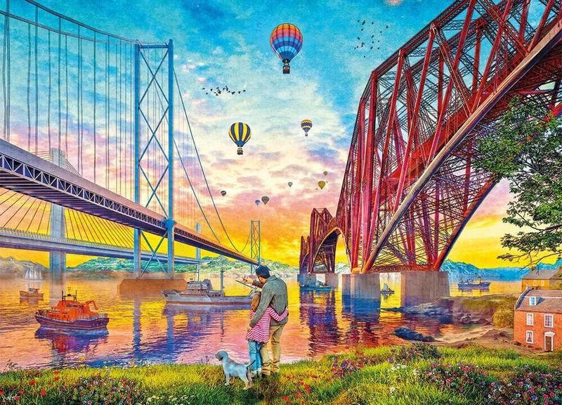 GIBG6424 Puzzle - 1000 pcs - Three Bridges Crossing (EN)