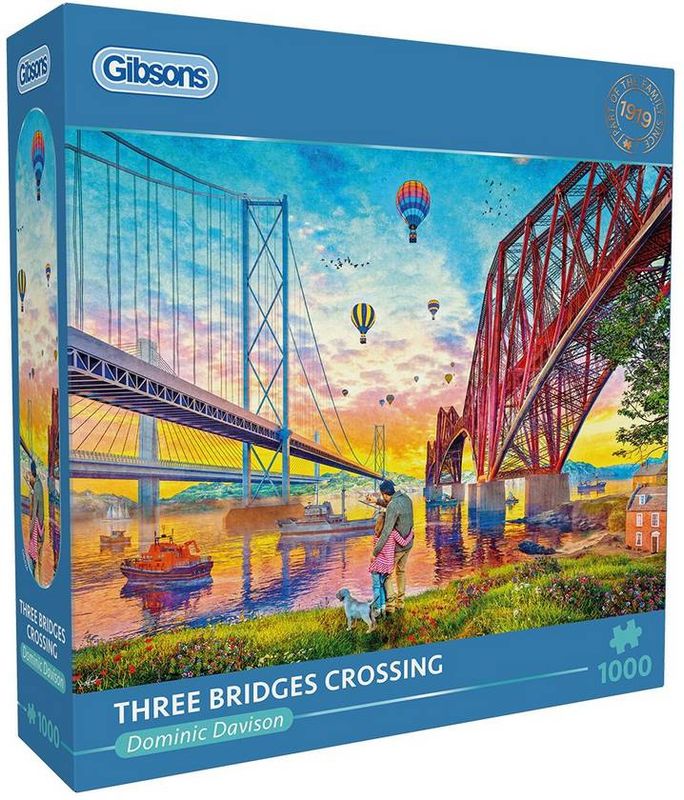GIBG6424 Puzzle - 1000 pcs - Three Bridges Crossing (EN)
