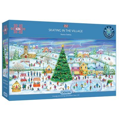 GIBG4060 Puzzle - 636 pcs - Panoramic Collection: Skating in the Village (EN)