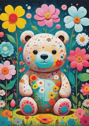 E-2150 Flower Teddy Bear