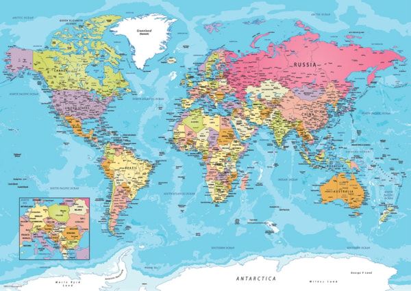 8551-5863 Map of the World Tin