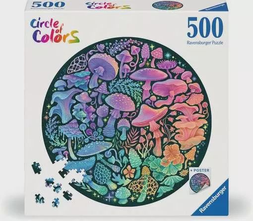 12000822 Mushrooms 500 Pc Round Puzzle