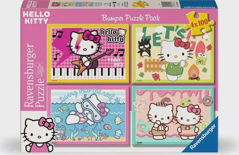 12004159 Hello Kitty Bumper Pack 4x100 pc Puzzles