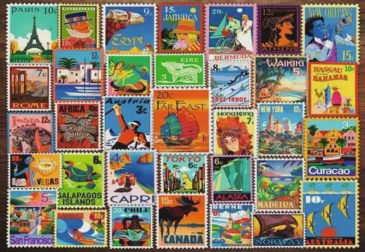 12001371 Travel Stamps 200 Pc Puzzle