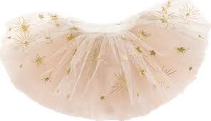 46710 Sparkle Star Tutu, White/Gold, Size 4-6
