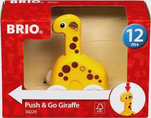 30229 Push &amp; Go Giraffe - Wooden toy for toddlers