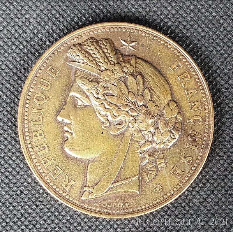 Médaille souvenir en bronze, Exposition Universelle de Paris 1878