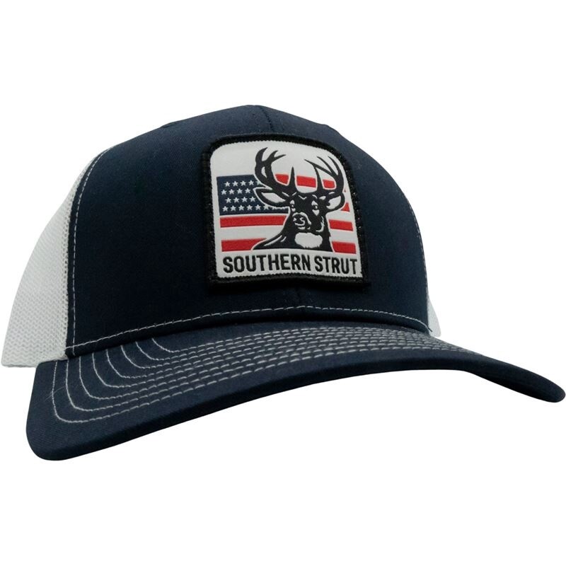 American Deer Patch Trucker - Navy/White