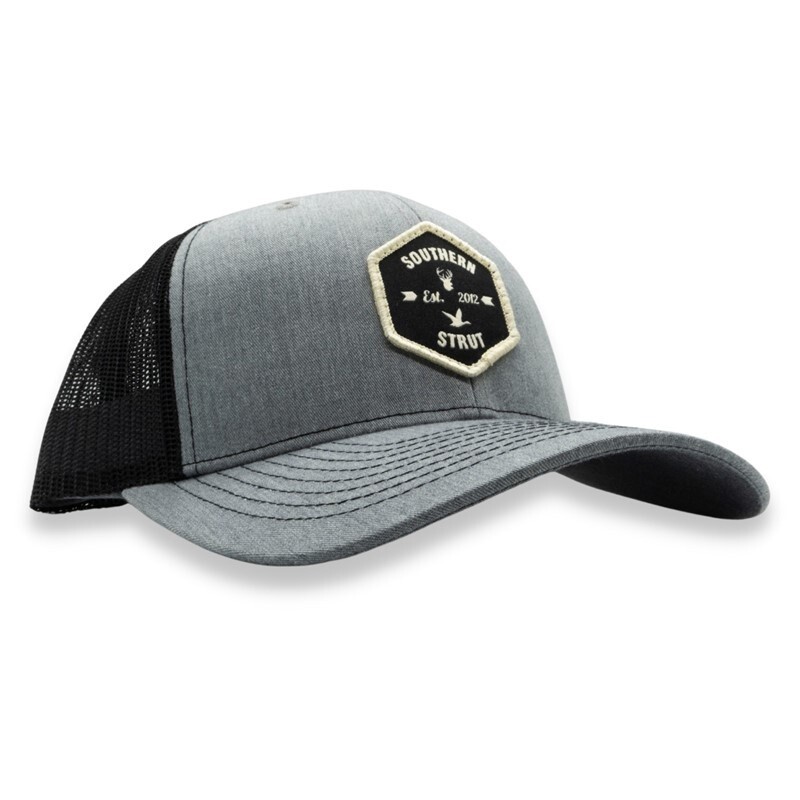 Diamond Deer Patch Trucker Hat - Charcoal/Black