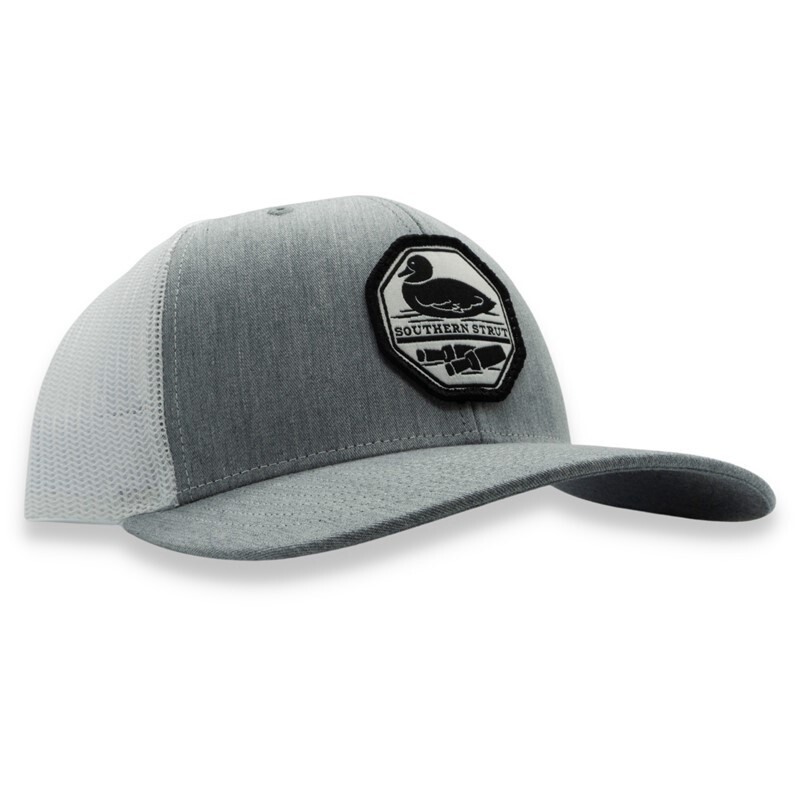 Duck &amp; Calls Patch Trucker Hat - Grey/White