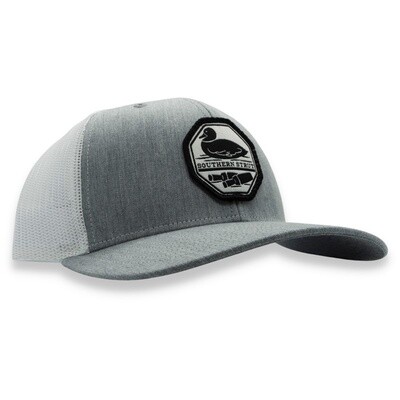 Duck &amp; Calls Patch Trucker Hat - Grey/White