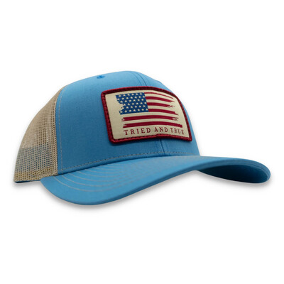 Flag Patch Trucker Hat - Columbia/Khaki