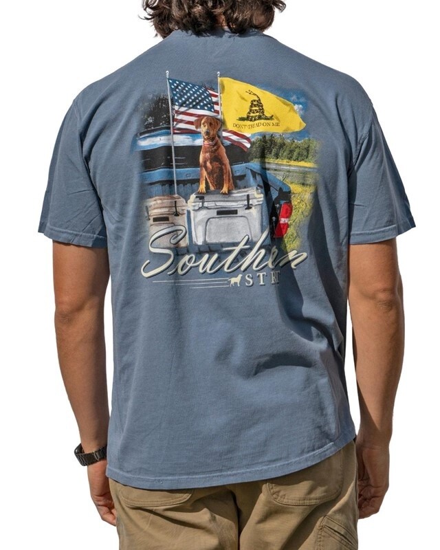 Raised Flags Tee - Blue Jean