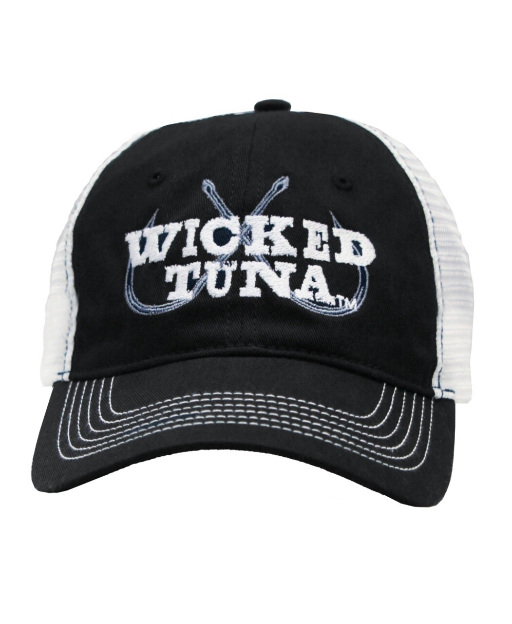 WT Crossed Hooks Mesh Hat, Color: Black/White